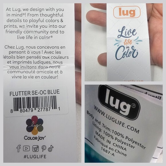 NWT Lug Flutter SE Crossbody Bag Ocean Blue RFID Water Bottle Holder - Picture 9 of 9